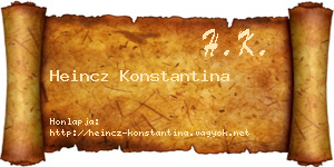 Heincz Konstantina névjegykártya